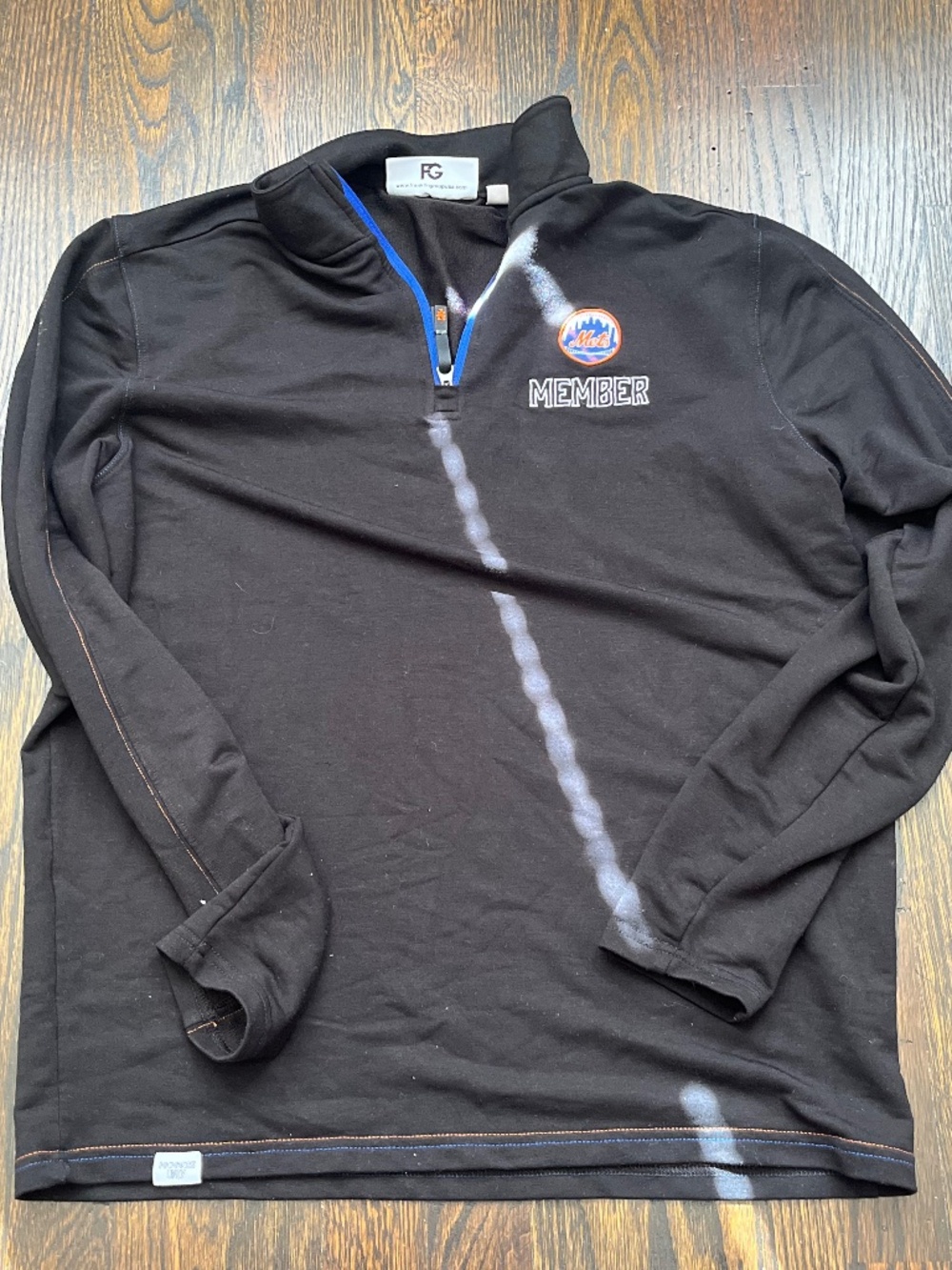 New York Mets Member Quarter Zip Pullover Black Blue Ticket Holder Exclusive